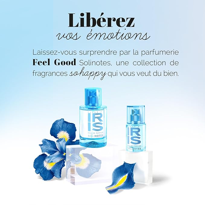 Solinotes Iris Blossom Perfume for Women & Men, 1.7 Fl Oz/ 50 ML Eau De Parfum, Delicate Floral and Soothing Scent with Premium Ingredients - Clean Perfume, Cruelty Free, Vegan, Made in France