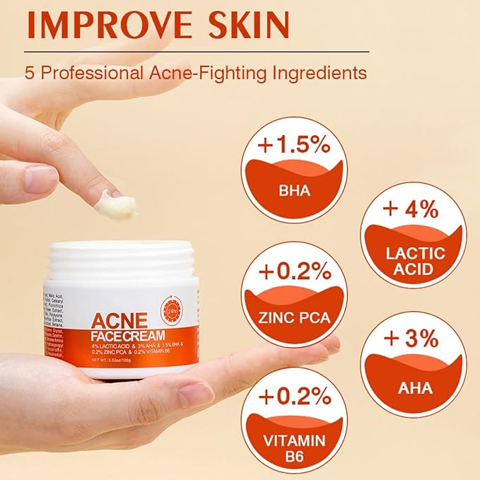 Acne Cream Pimple Cream for Face, Oil Control Pimple Remover Cream Get Rid of Pimples Fast,for Oily and Acne Prone Skin, Cruelty Free, Crema para espinillas en la cara