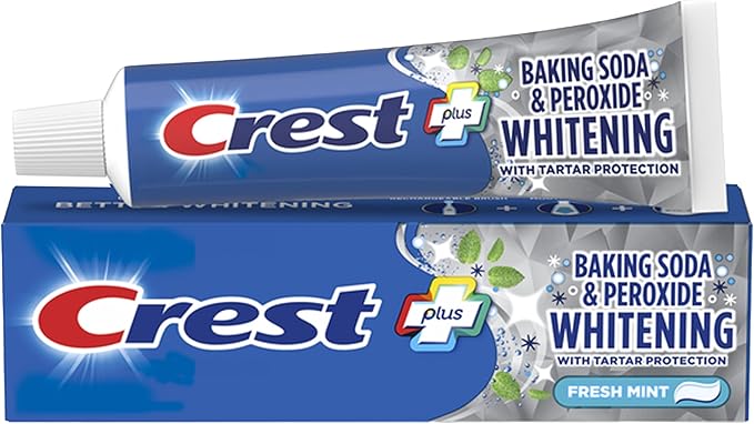 Crest Baking Soda & Peroxide Whitening Toothpaste with Tartar Protection, Fresh Mint 4.2 oz (119) - Pack of 2