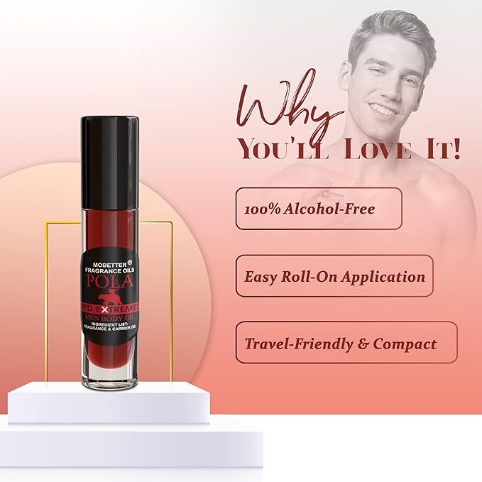 MOBETTER FRAGRANCE OILS Pola Red Extreme Cologne Body Oil for Men (10ml Roll On)