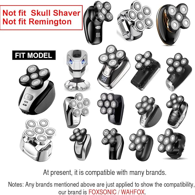 WAHFOX Universal 7 Gold Blades Shaver Replacement Heads for Mainstream Brands, Electric Shaver Head