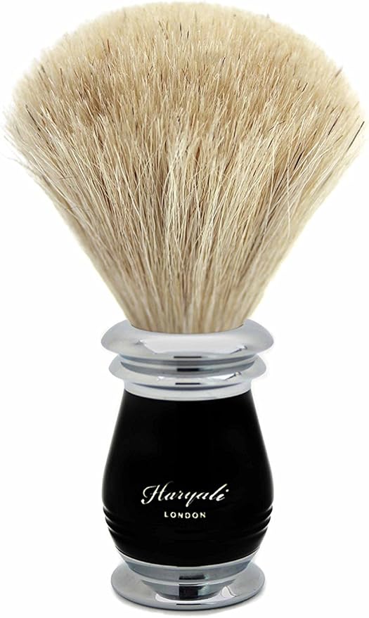 White Badger Hair with Black Handle for Men Shaving Brush Wet Shaving