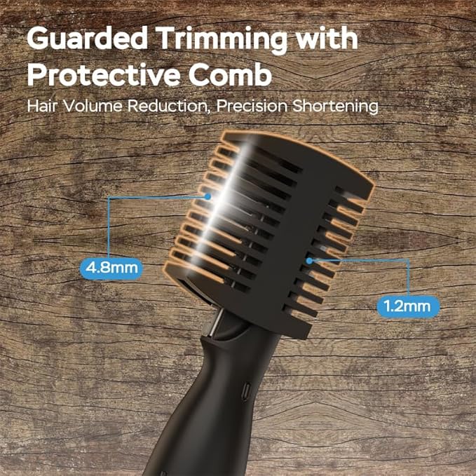 Eyebrow Trimmer, Facial Hair Trimmer Precision Detailer with Rinseable Blade, Battery Powered Double-Sided Eyebrow Razor with Comb, Compact Pen-Size Safe Painless Shaver for Chin Peach-Fuzz