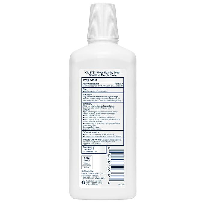 Closys Healthy Teeth Anti-Cavity Oral Rinse Mouthwash with Fluoride, Non-Burning, Non-Irritating – 32 Fl Oz (Pack of 3)