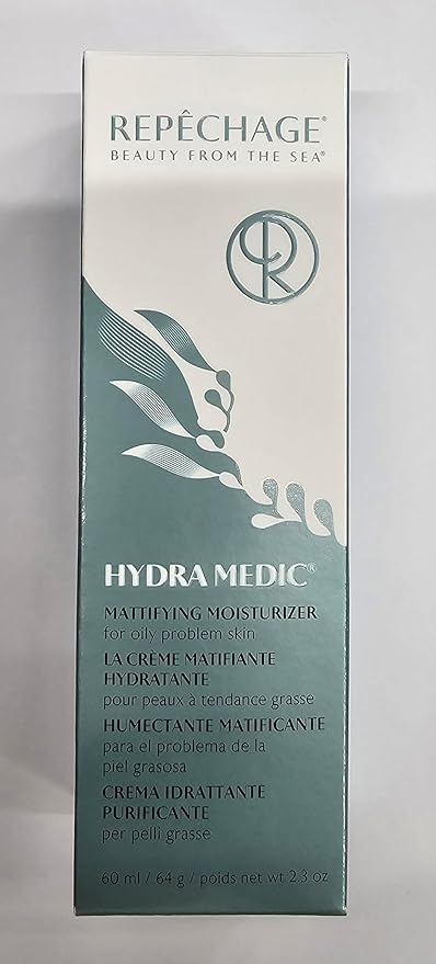 Repechage Hydra Medic Mattifying Moisturizer For Oily Problem Acne Prone Skin Light Fragrance Oil & Grease Free Made with Natural Botanicals Perfect Under Makeup for Men & Women 2 oz