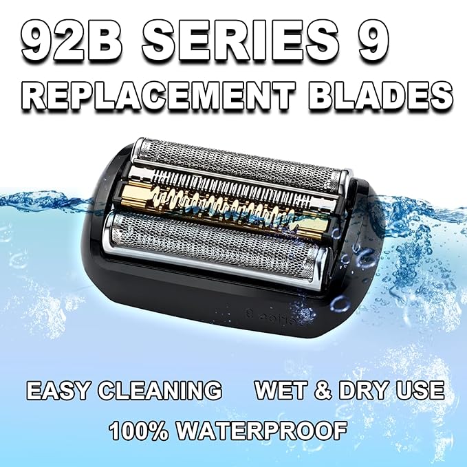New Series 9 92B Electric Replacement Shaver Head Accessories blade Compatible with Braun Series 9 Foil Shaver Replacement Heads 9290cc 9291cc 9370cc 9293s 9385cc 9390cc 9330s 9296cc
