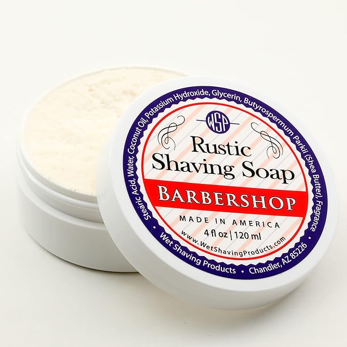 WSP Rustic Shaving Soap (Barbershop) Artisan Made in America Using Vegan Natural Ingredients