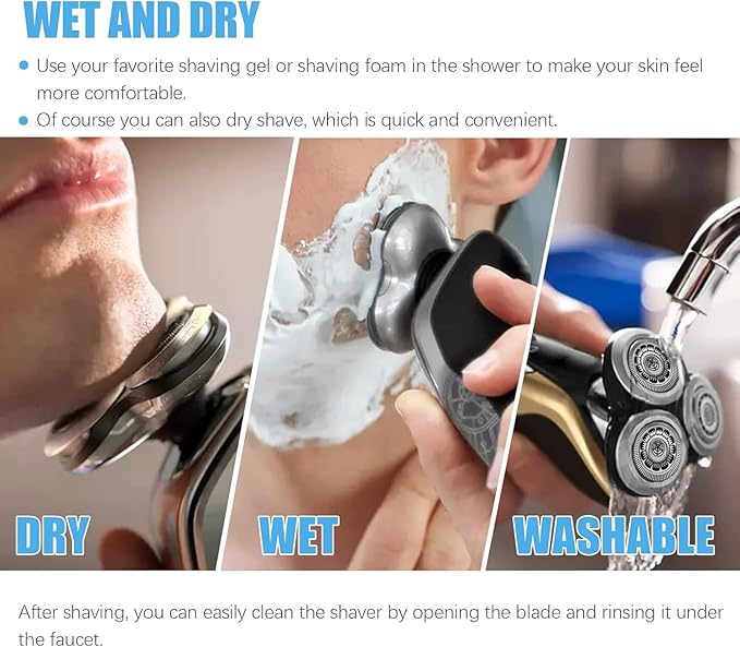 SH60 Replacement Shaver Heads Compatible with Philips Norelco Series 6000, Replacement Blades Compatible with Philips Electric Shaving Series 6000
