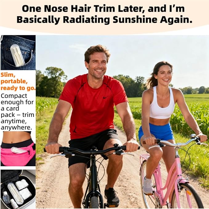 6PCS 2-in-1 Nose Hair Trimmer, Double-Sided Nose Hair Cutter Trimmer Upgrade, Portable 360 Degree Rotating Manual Nasal Hair Scissors for Women and Men, Recortadora De Pelo De Nariz