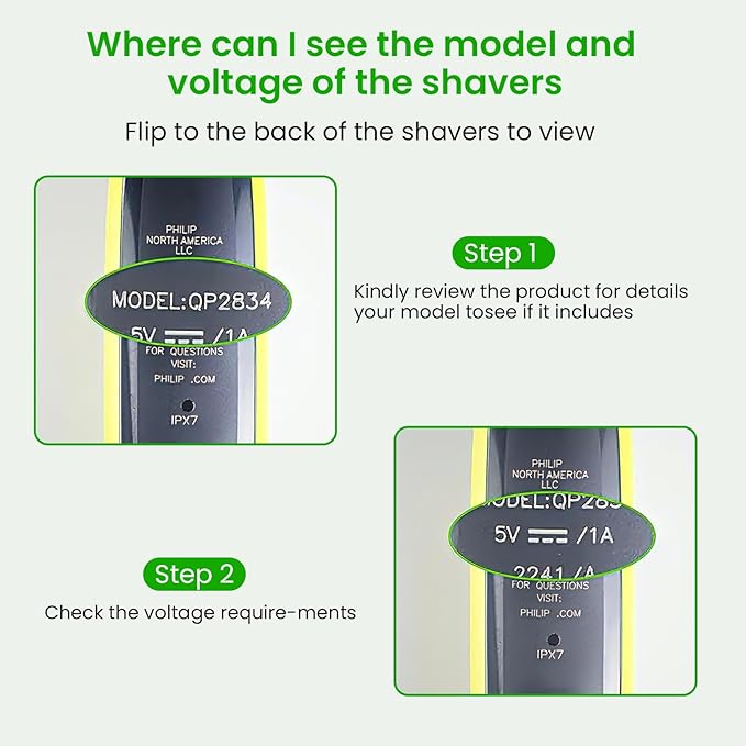 Auspow 5V Charger Fit for Philips Norelco Wet & Dry Electric Shaver Series 2000 2400 2600 3600 3900 5400 5000X 7200 i9000,3000 5000 7000 9000, Fit for Phillips OneBlade QP2724 QP2834 Trimmer Razor