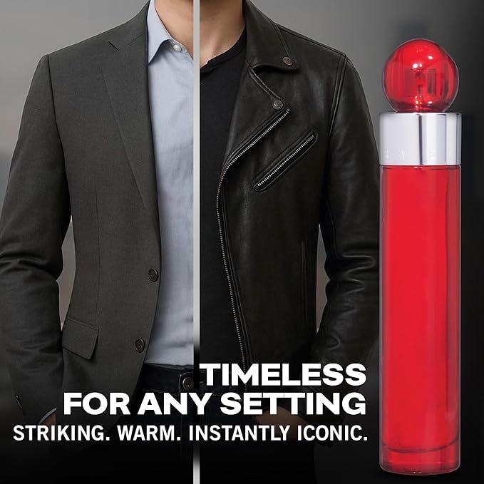 Perry Ellis 360° Red Eau De Toilette Spray for Men - Mens Cologne, Long Lasting Perfume, EDT, Fragrance with Notes of Clove, Cinnamon & Patchouli - 1.7 fl oz (50 mL)