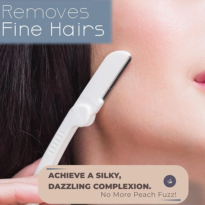 Jasclair Dermaplaning Razor (6 Count) – Face Razors for Women for Peach Fuzz, Eyebrow Shaping & Gentle Exfoliation – At-Home Facial Shaver for Smooth Skin and Flawless Makeup Prep