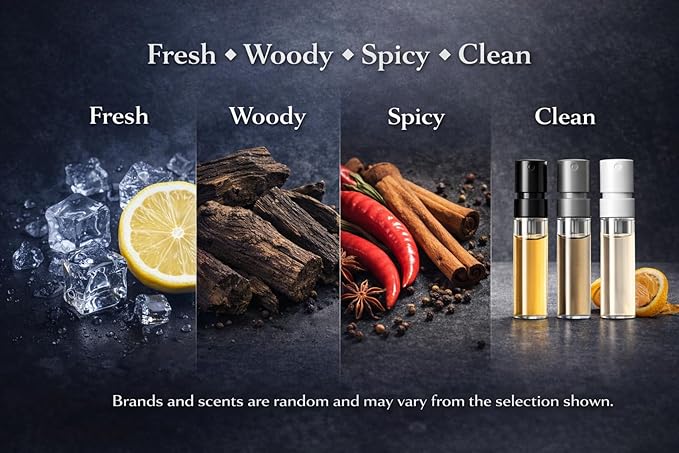 Men's Cologne Top Designer Best Rated Sample Lot - High End Niche Most Popular Fragrance Sampler Vial Set (8 Random Samples)