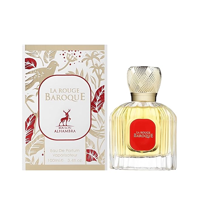 Maison Alhambra La Rouge Baroque – Floral, Woody, Amber, Musky – Eau de Parfum Long-Lasting Fragrance for Unisex, 3.4 Ounce / 100 ml