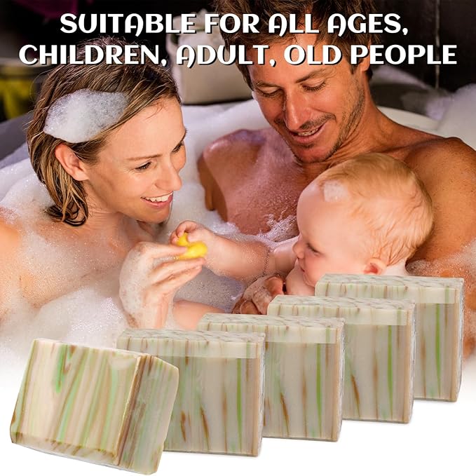5 Pack Olive Oil Soap Bar, Organic and Natural Soap Handmade with 80% Olive Oil 20% Laurel, Cold Pressed Bar Moisturize and Soothe Itchy for Face, Body and Hair, Fragrance Free, 3.53 oz