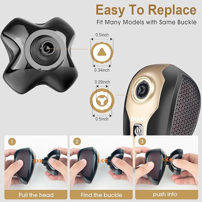 Detachable Floating Replacement Shaving Head, Washable Shaver Blade Heads Replacement for Head Shaver, Wet & Dry Compatible for Rotary Shavers