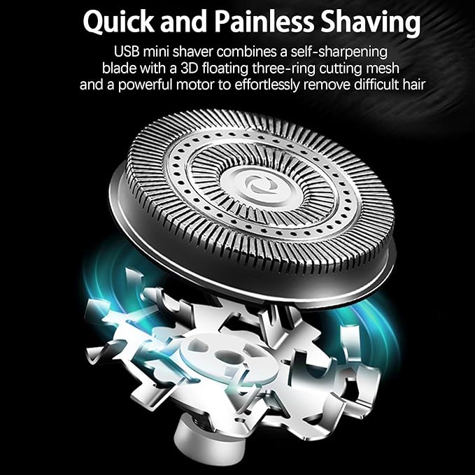 Mini Portable Electric Shaver, 2025 New Upgrade Electric Shavers for Men, USB Rechargeable Waterproof Mini Shaver, Pocket Size Powerful Electrics Razor for Travel Office Business Trip (Gray)