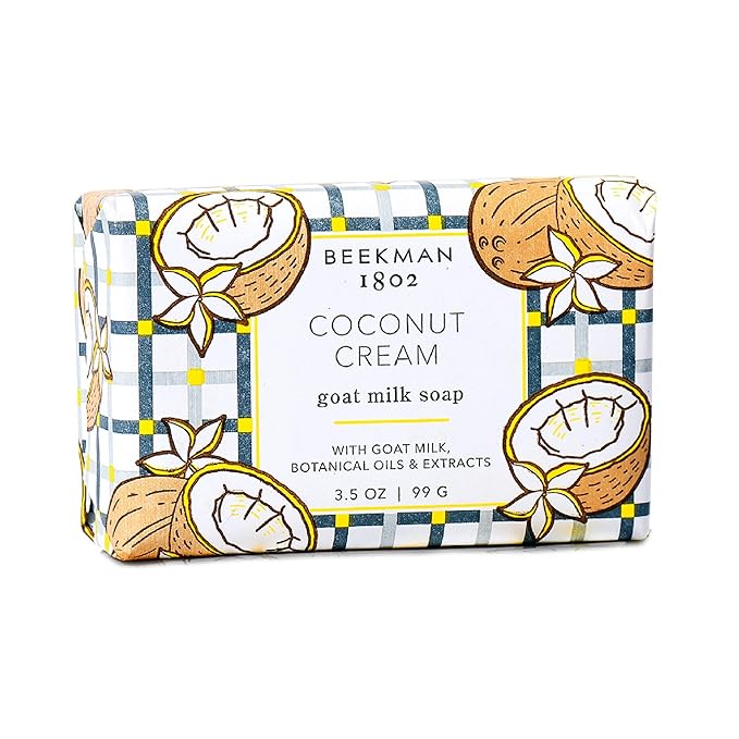 Beekman 1802 Coconut Goat Milk Bar Soap for Men – Scented – 3.5 oz – Moisturizing Body Bar – Certified Microbiome Friendly – No Irritation – Sensitive Skin Safe