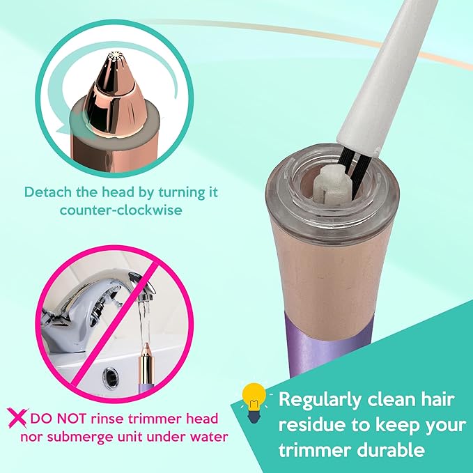 2 in 1 Eyebrow and Facial Hair Remover for Women Painless Electric Razor Epilator Trimmer Shaver with 18K Gold-Plated, USB Rechargeable, 360° LED for Flawless Eyebrow and Face Hair Removal