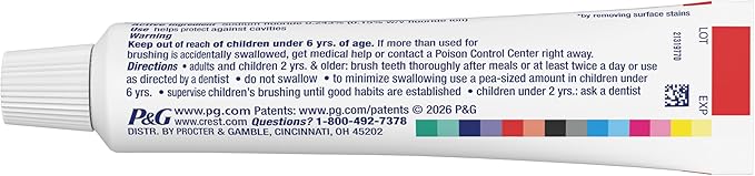 Crest Tartar Protection & Anticavity Toothpaste with Fluoride, Regular Paste, 2.4oz (Pack of 3)