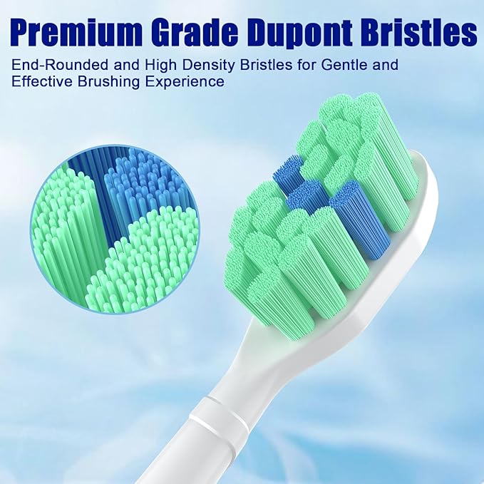 Toptheway Toothbrush Replacement Heads Compatible with Philips Sonicare ProtectiveClean DiamondClean C2 C1 G2 W 4100 5100 5300 Plaque Control, 6 Pack
