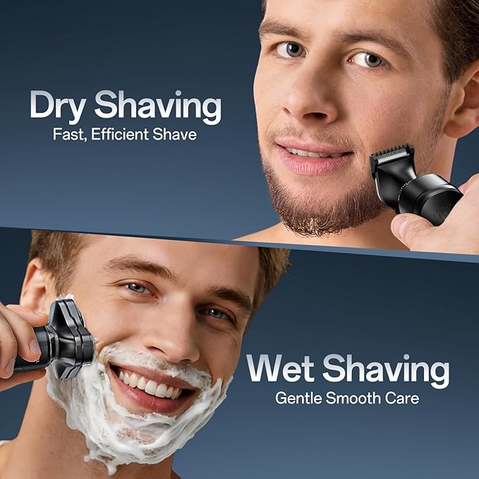 2026 Electric Shaver for Men, 3-in-1 Rechargeable Razor and Trimmer for Face, Beard, Nose, Close Clean Shave, Waterproof Wet/Dry Use, USB-C Charging, New Men’s Gift
