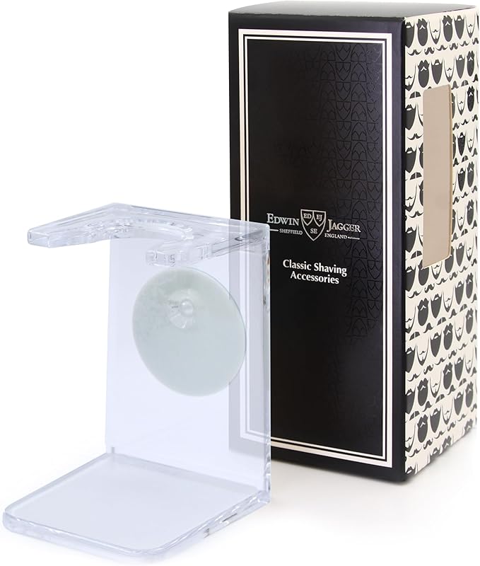 Edwin Jagger RH5S Small Drip Stand, Clear for use with Small (19mm) and Medium (21mm) neck Shaving Brushes
