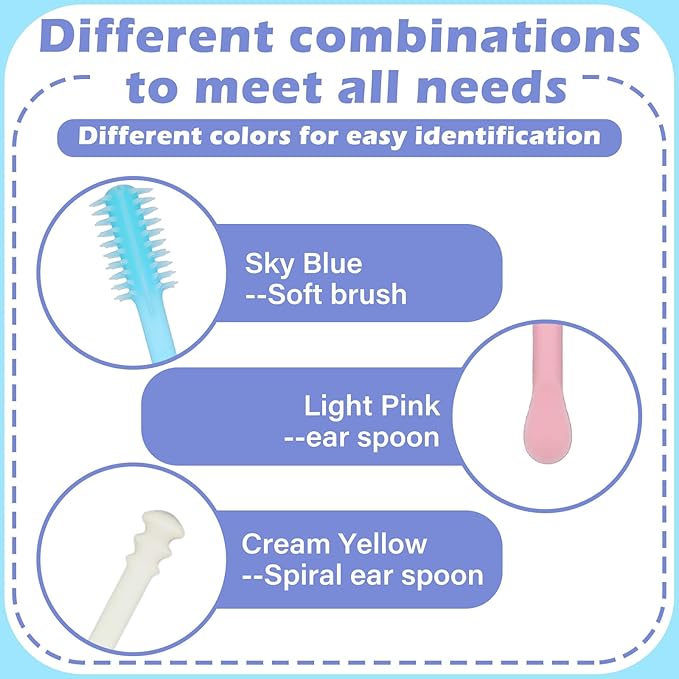 12 Pcs 2-in-1 Nasal Hair Cutter Double Sided Nose Hair Knife with Ear Picker and Soft Cleaning Brush 360° Rotating Portable Nostril Remover Trimmer Tool for Women and Men