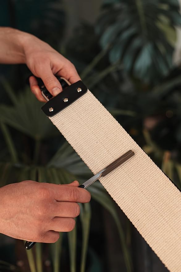 Razor Strop - Barber's Latigo Leather Straight Razor Strop. Dual Strap that will be a Great Addition for Any Straight Razor. PREMIUM LEATHER Strop for Sharpening. (Brown)