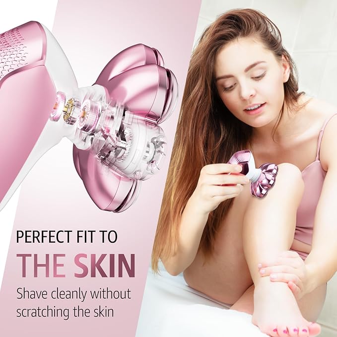 SHPAVVER Electric Razors for Women Legs: Rechargeable Body Shaver - Waterproof Wet Dry Shaver for Women Lady Face Underarms Pubic (Little Pink)