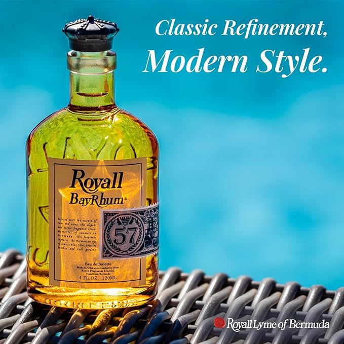ROYALL BAYRHUM '57, Men's Heritage Eau de Toilette, Classic Bay Rum Fragrance – 4 Fl oz Spray