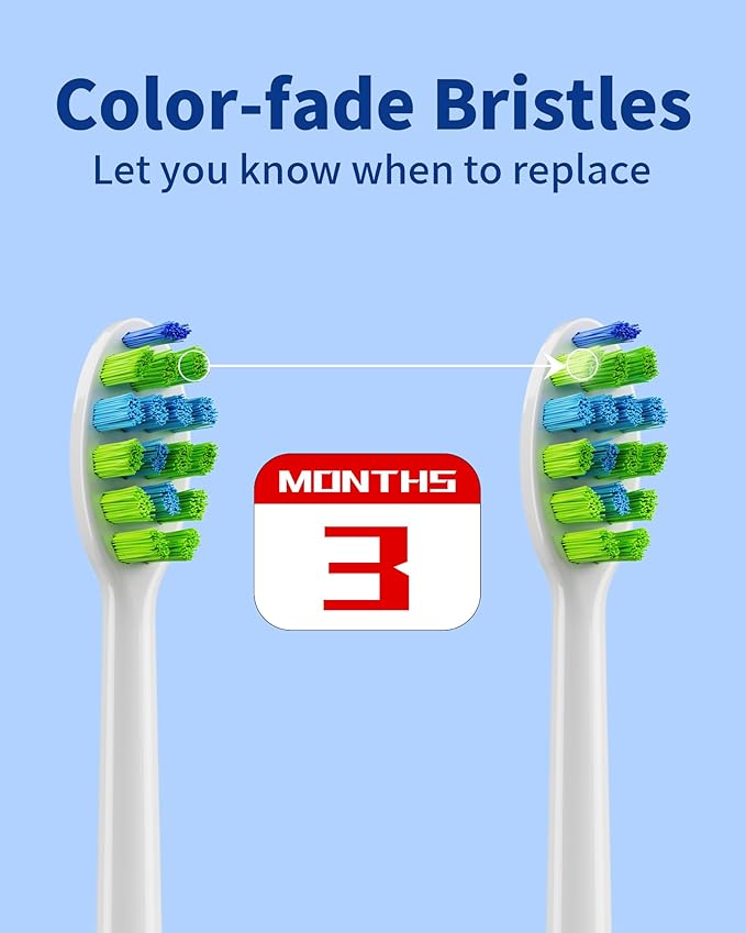 7AM2M AM100/AM105/AM111 Electric Toothbrush Brush Heads x 8 for 7AM2M Electric Toothbrush ONLY (Black)