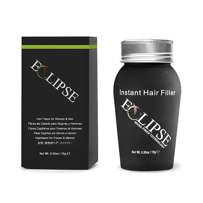 ECLIPSE Hair Fibers Medium Brown for Thinning Hair for Women & Men to Conceal Hair Loss in 15 Seconds - 100% Undetectable Hair Building Fibers, 15g