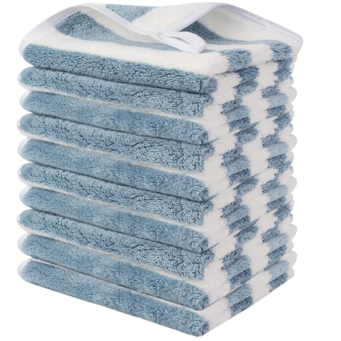 SINLAND Microfiber Facial Cloths Fast Drying Washcloth 12inch x 12inch Absorbent Face Wash Cloth Soft Makeup Remover Cloths