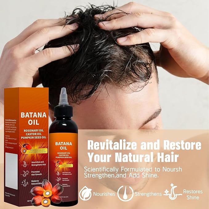 Batana Oil for Hair, 4-in-1 Liquid Batana Oil, for Men and Women,Rosemary Oil,Prevents Dry(2PCS)