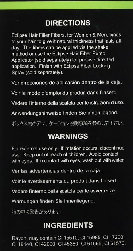ECLIPSE Hair Fibers Grey for Thinning Hair for Women & Men to Conceal Hair Loss in 15 Seconds - 100% Undetectable Hair Building Fibers, 15g