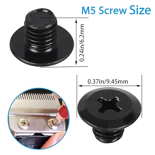 M5 Phillips Chamfering Screws fit Wahl Electric Hair Clipper Blade Screws 808 Blade Accessories Hair Cutter for Wahl 8148 Electric Hair Clipper Head (4 Pcs Black)