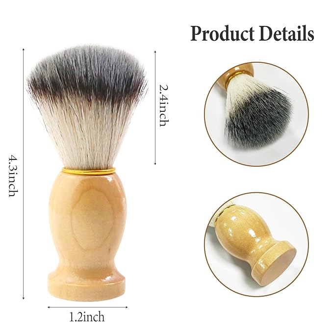 Shaving Cream Brushes for Men,Badger Hair Synthetic Shave Brush with Wooden Handle