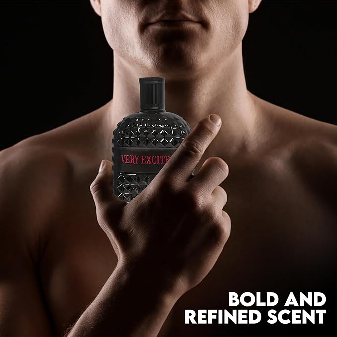 Very Excited Sensual Woody Fragrance for Men | Long Lasting Cologne Aromatic Scent, Eau de Parfum Natural Spray - Great Holiday Gift, 3.4 Fl Oz/100 Ml