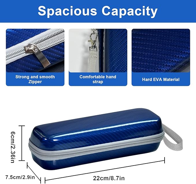 Toothbrush Travel Case for Oral B/Oral-B Pro 1000 1500 5000 7000 7500 6000 9600/ Phlips Sonicare 4100 5100 1100 6100 5300 Electric Toothbrush, Portable Hard Protective Storage Bag (Blue)
