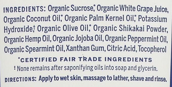 Dr Bronners, Shave Soap Peppermint Organic, 7 Fl Oz