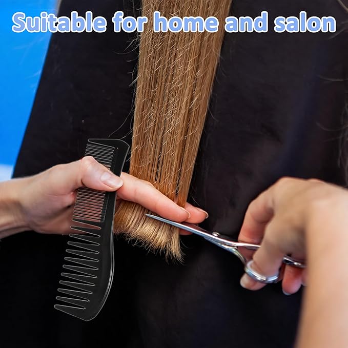 4 Pcs Boys Comb, 2-In-1 Wide and Fine Tooth Plastic Combs for Kids, Boys Hair Comb for Men, Women All Hair Types, Beard and Mustache, Black & Blue