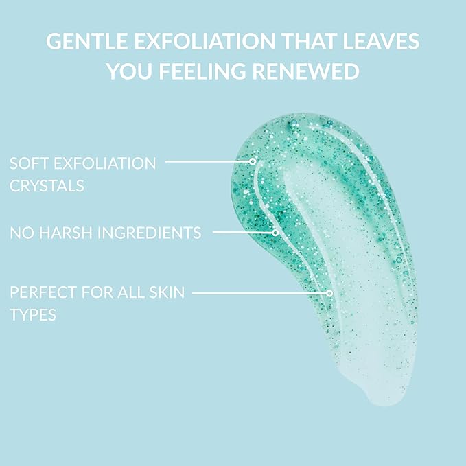SpaScriptions Exfoliating Sea Salt Body Wash with Hyaluronic Acid - 32 fl oz Moisturizing Body Scrub for Soft Glowing Skin, Gentle Natural Daily Cleanser, PH Balanced, Scented, Paraben Free