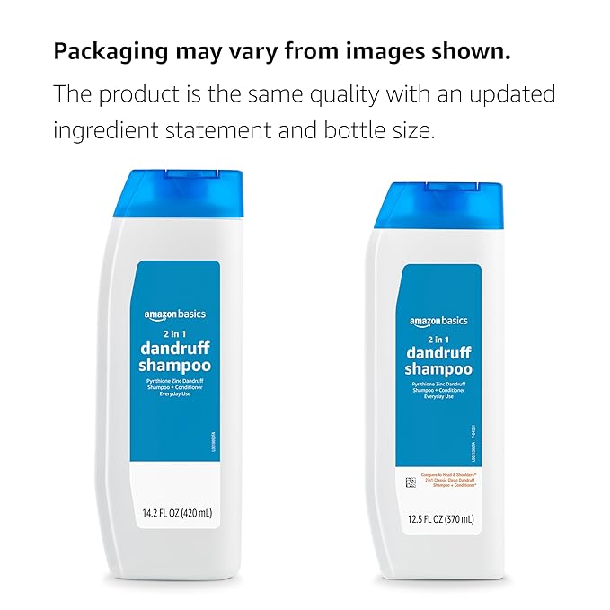 Amazon Basics 2-in-1 Anti-Dandruff Shampoo and Conditioner for Itchy Scalp, Scalp Care, Gentle, pH Balanced, Paraben-Free, Safe for All Hair Types, 12.5 Fl Oz, 6-Pack (Previously Solimo)