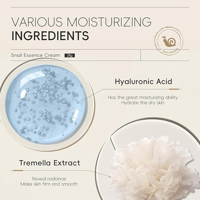 AKARY Snail Essence Face Cream Moisturizing Acne Scar Removal Cream, Soften, Improve Nourishing Collagen Essence Korean Face Moisturizer for Damaged Skin, Day & Night Repairing
