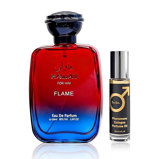 Men’s Eau de Parfum for Men Modern Woody Fresh Scent Cologne for Men|3.4 Fl Oz (100 ml)|Hawall For Him Flame Pheromone
