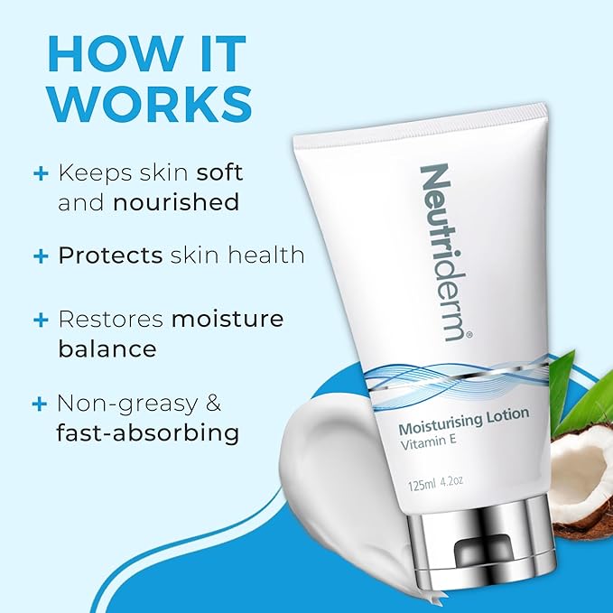 NEUTRIDERM Daily Face Moisturizer with Natural Vitamin E Cream, Moisturizing Lotion for Face and Body, Wrinkles, Dry, Acne-Prone, Irritated or Aging Skin, 48-Hour Hydration, 4.2 oz