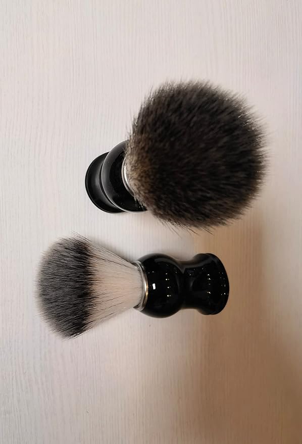 Fan Wu Shaving Brush for Men – Nylon, Resin Handle, Wet Shave with Cream or Soap – Compatible with Safety, Double Edge & Straight Razors