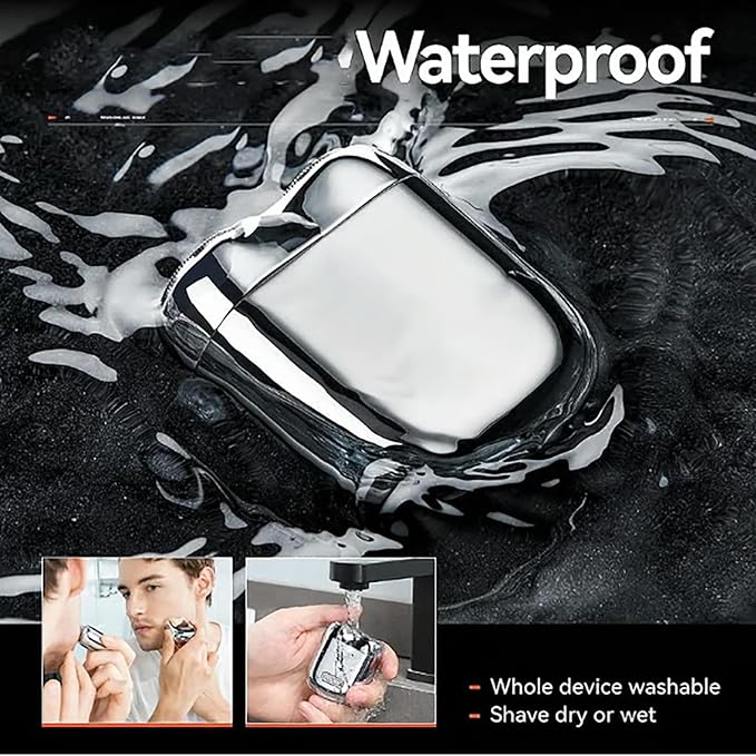 2026 New Upgrade Pocket Shaver USB Mini Shavers for Men, Portable Compact Rotary Dual Head Magnetic Waterproof Rechargeable Electric Shaver, Travel-Friendly (Blue)