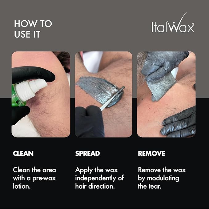 Italwax Pour Homme - 500g / 1.1lb - Hard wax beads for hair removal - Special for man - Natural formulation - Easily removes coarse hairs - Ideal for barber shops